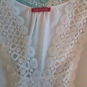 Rose & Thyme White Linen Tunic 1X